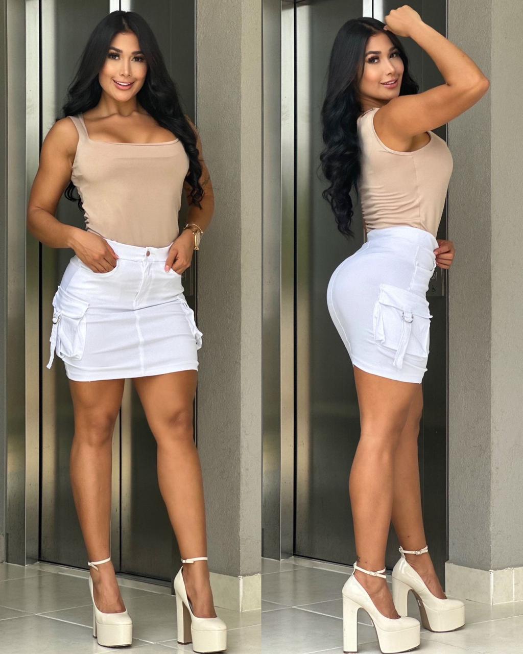 Falda Tipo Cargo Bengalina